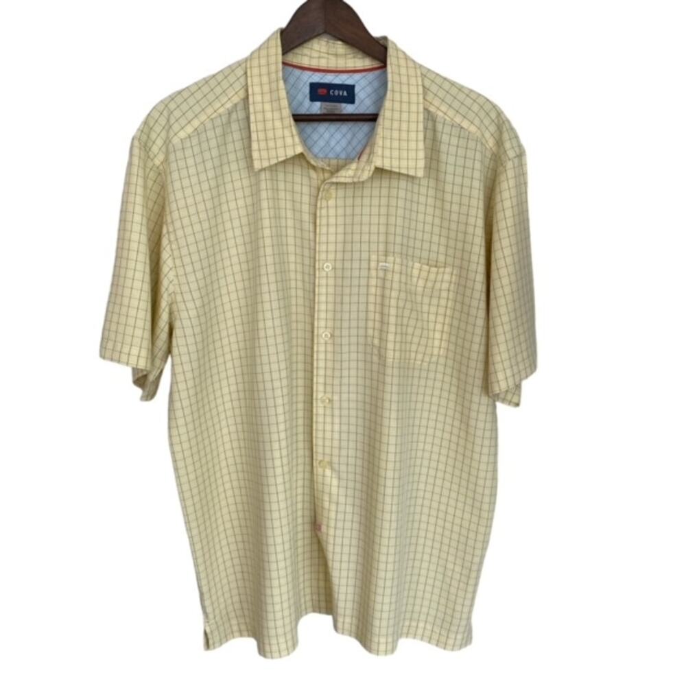 Cova Yellow Checked Short Sleeve Button Up Shirt - XXL